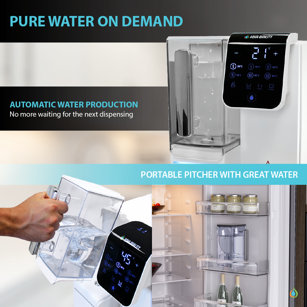 Aqua Quality Countertop Reverse Osmosis System with Instant Hot Water Dispenser