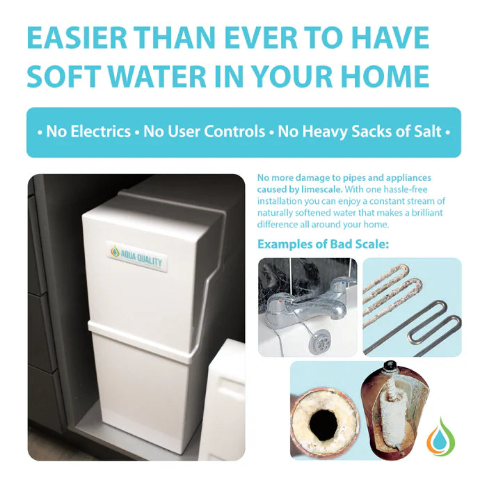 Aqua Quality Water Softener with Full Installation Kit - Non Electric