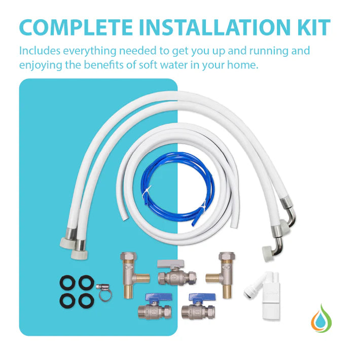 Aqua Quality Water Softener with Full Installation Kit - Non Electric