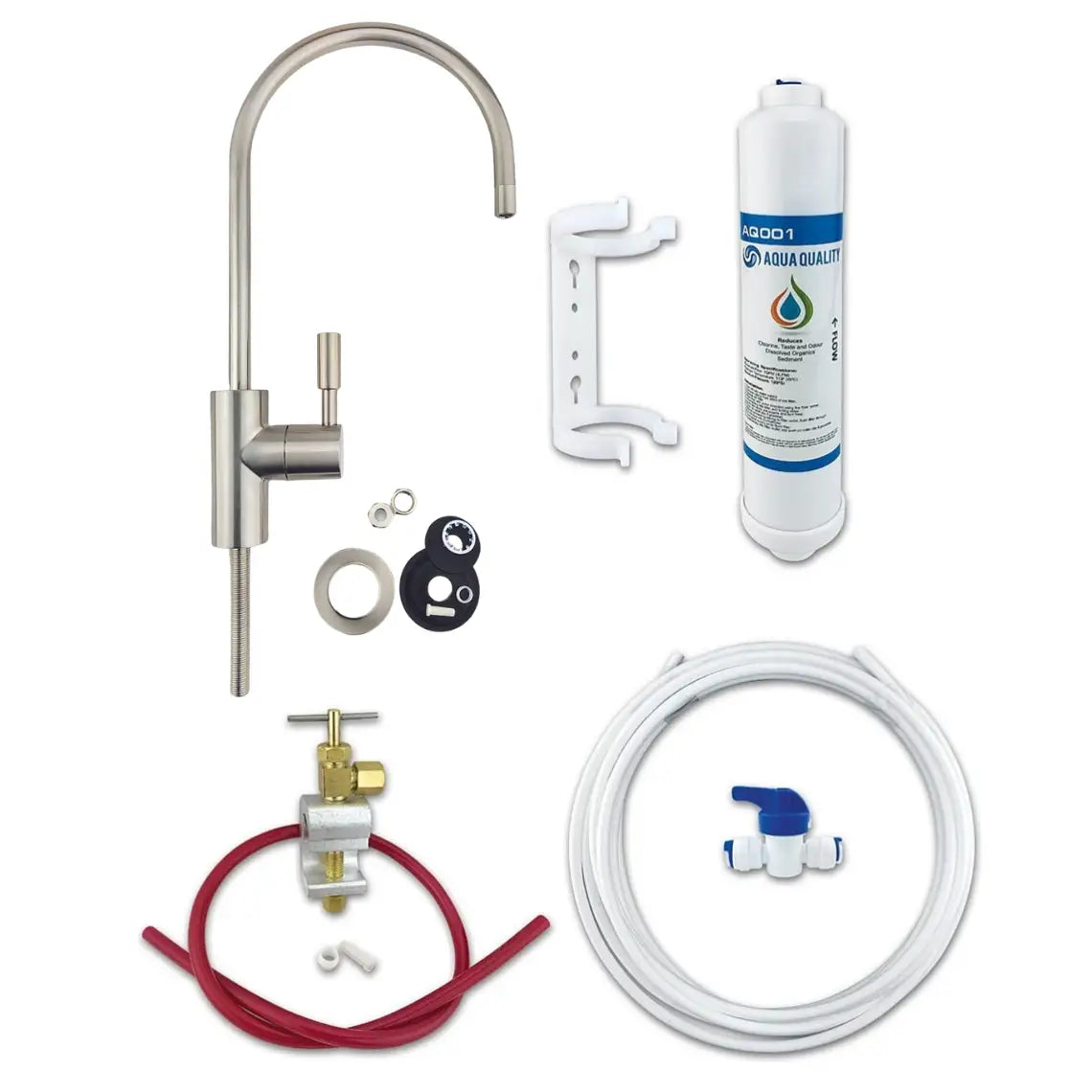 Under Sink Drinking Water Tap Filter Kit System Including Choice of Tap and Accessories - Aqua Quality